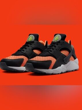 Nike Air Huarache Run Crater PRM Atomic Black and Orange